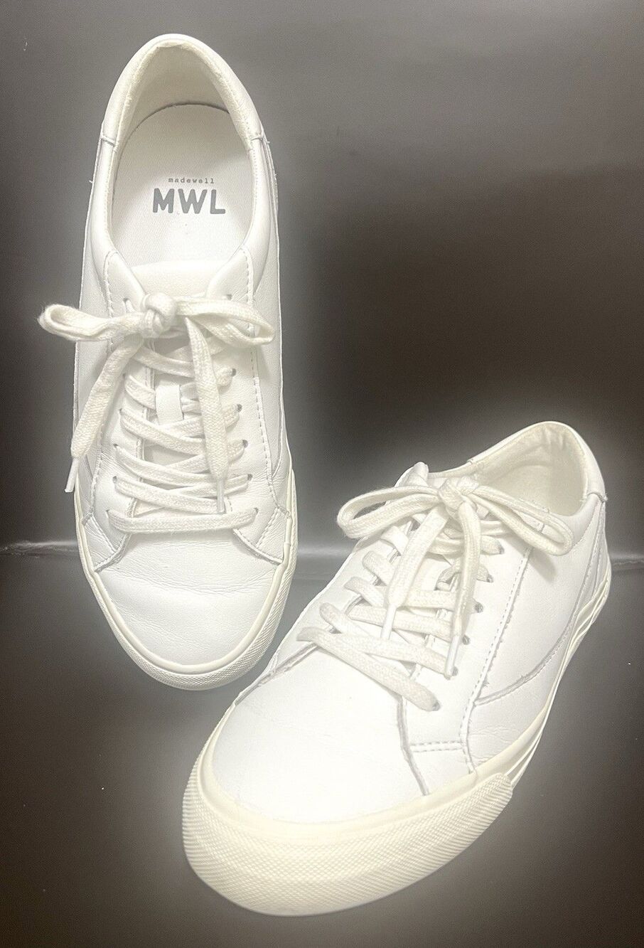 Madewell Sidewalk Low Top Sneakers Wht Leather Unisex Women 9.5 Men 8 ND989FA22